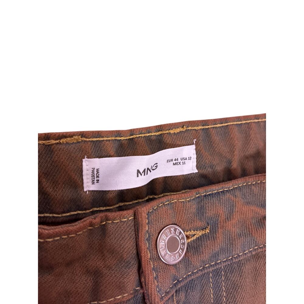 MNG Mango Slouchy High Rise Rust Faded Jeans Women’s Size 12 Straight Leg - Picture 3 of 5